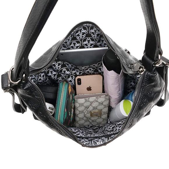 2515 Over-size Skull Print Bucket Bag or 3 Ways Multifunction Backpack